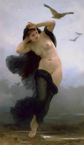 public domain image found in Wiki related to the Greek Goddess Nyx La Nuit by William Adolphe Bouguere